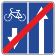 Дорожный знак 5.12.2 «Конец дороги с полосой для велосипедистов» (металл 0,8 мм, II типоразмер: сторона 700 мм, С/О пленка: тип А коммерческая)